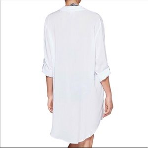 oversized white shirt beach cover up